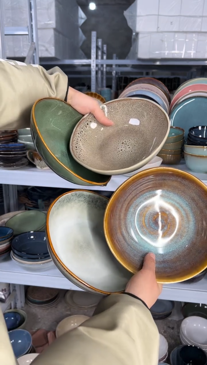 陶瓷外贸尾货瑕疵满20包邮X4 菜碗组合