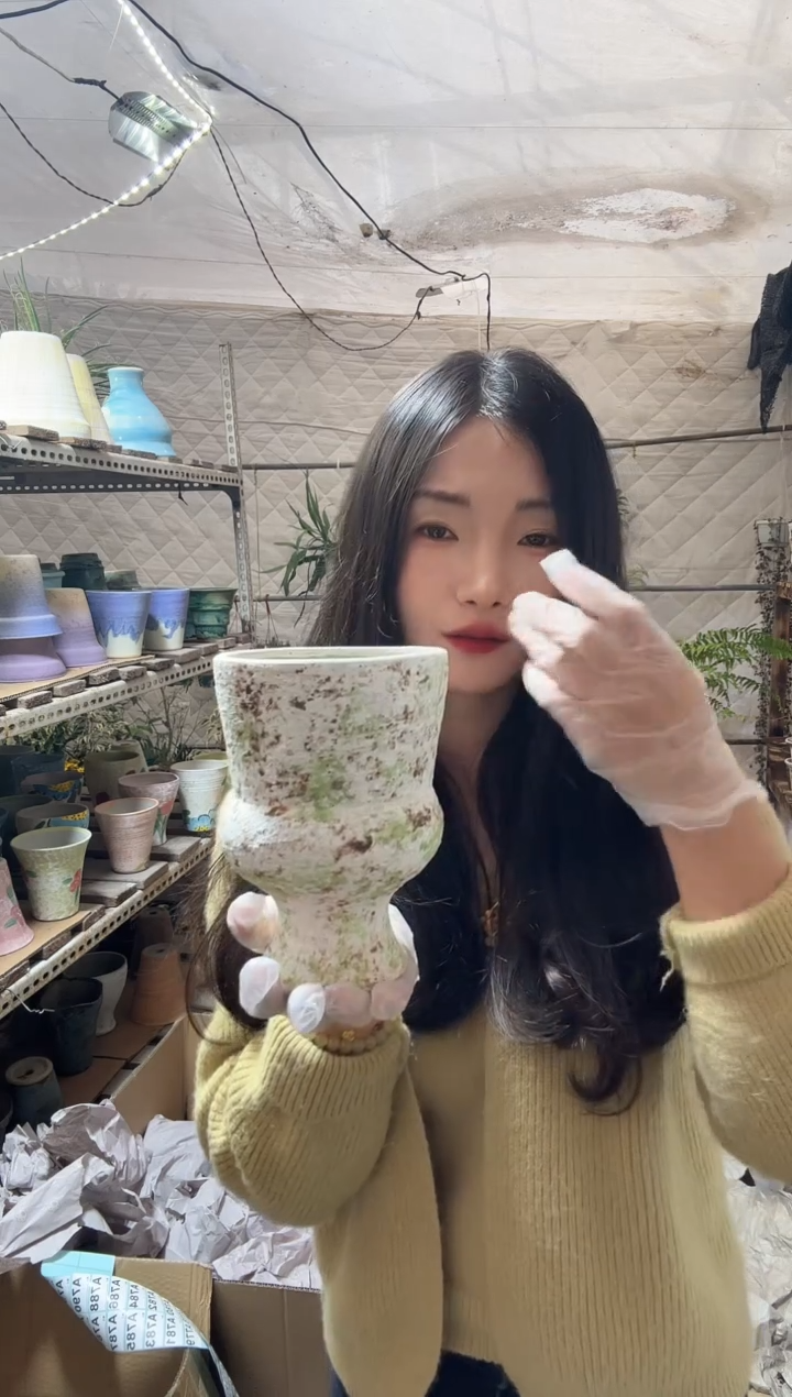 无花朵编号  779  景德镇手工手绘花盆