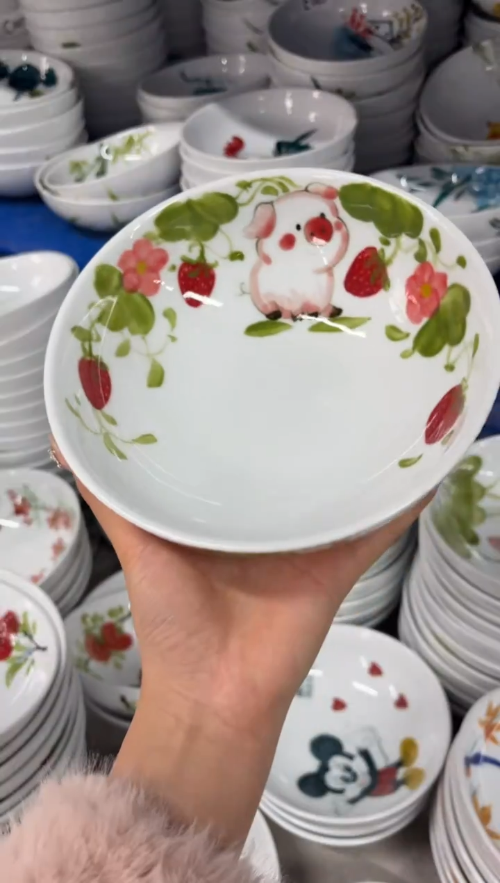 瓷片景德镇高温陶瓷食品级手绘釉中彩-大胖碗