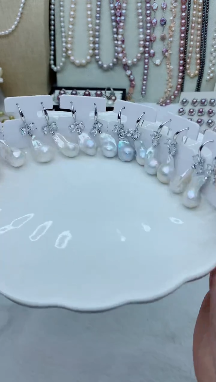 未镶嵌耳饰淡水珍珠多样性发其一【非无瑕】