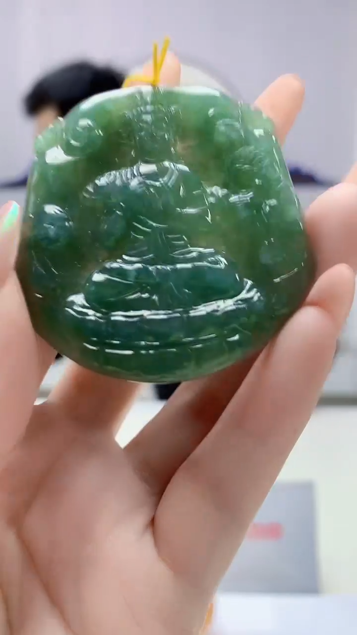 【闪购商品】定制翡翠未镶嵌5153DD-毛货挂件167