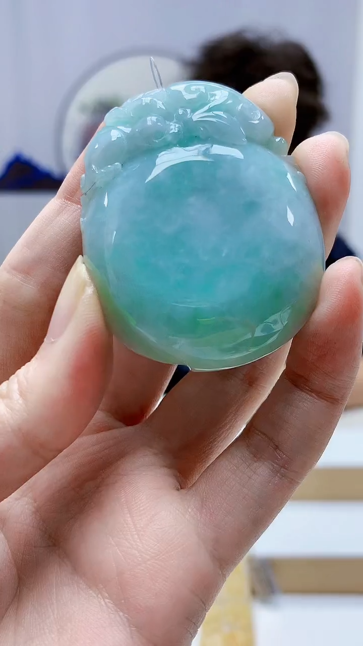 未镶嵌定制翡翠4688zm-毛货挂件寿桃175