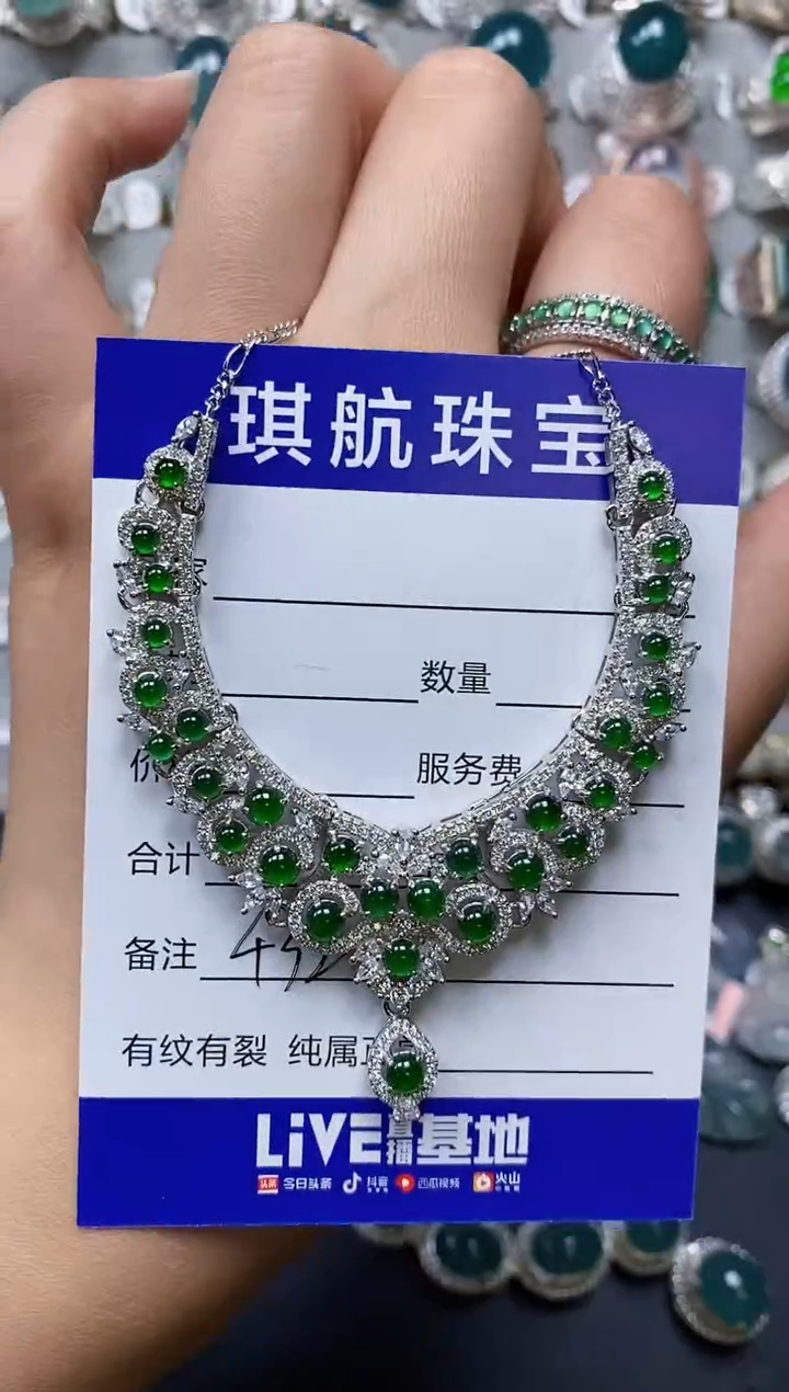 【闪购商品】翡翠颈饰银S925镶嵌0432