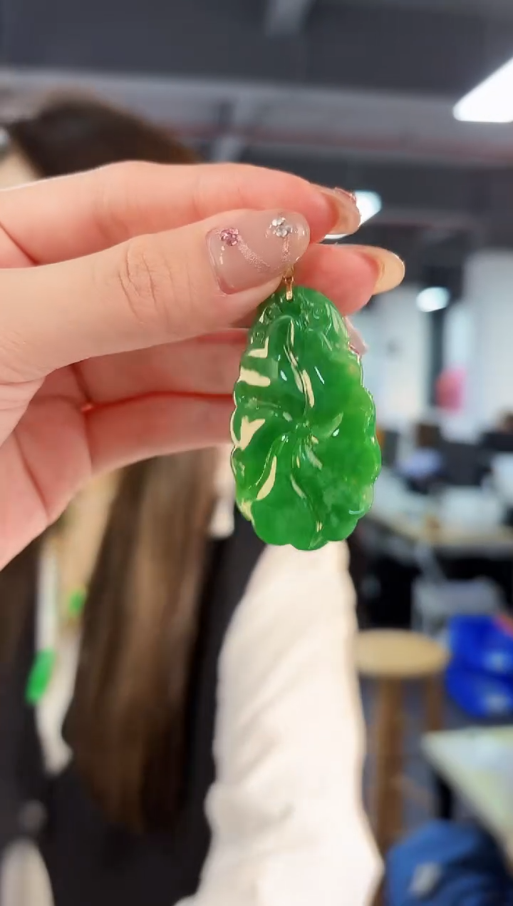 【闪购商品】翡翠颈饰18K金镶嵌缅料A货/支持复检/一件