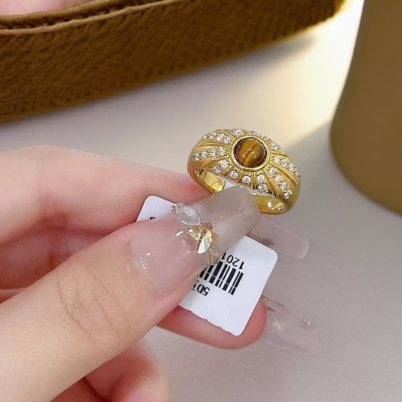 足金999 黄金首饰 5D镶嵌莫桑044戒指 精致轻奢镶嵌