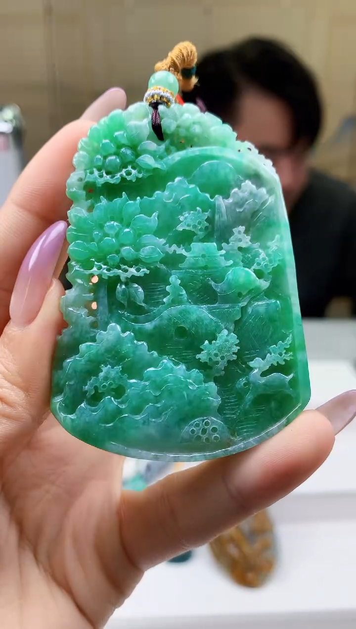 【闪购商品】定制翡翠未镶嵌5060ty-毛货挂件237