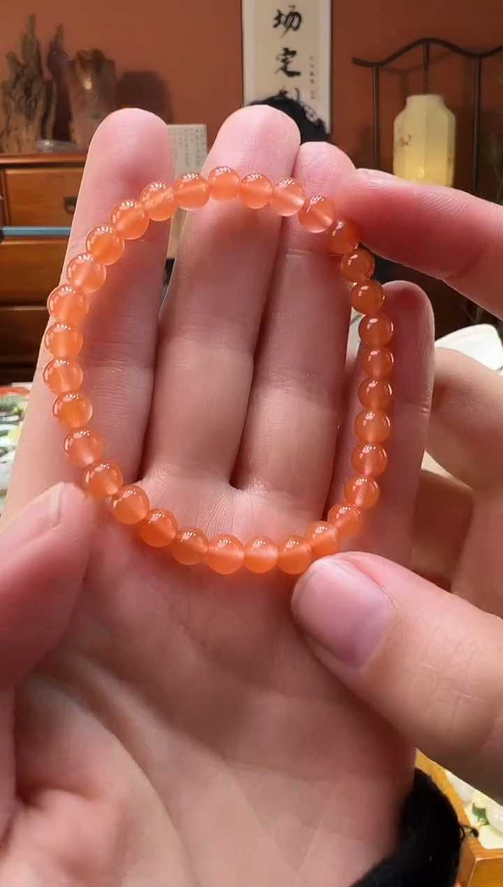 【闪购商品】南红玛瑙手串未镶嵌南红6mm樱桃红