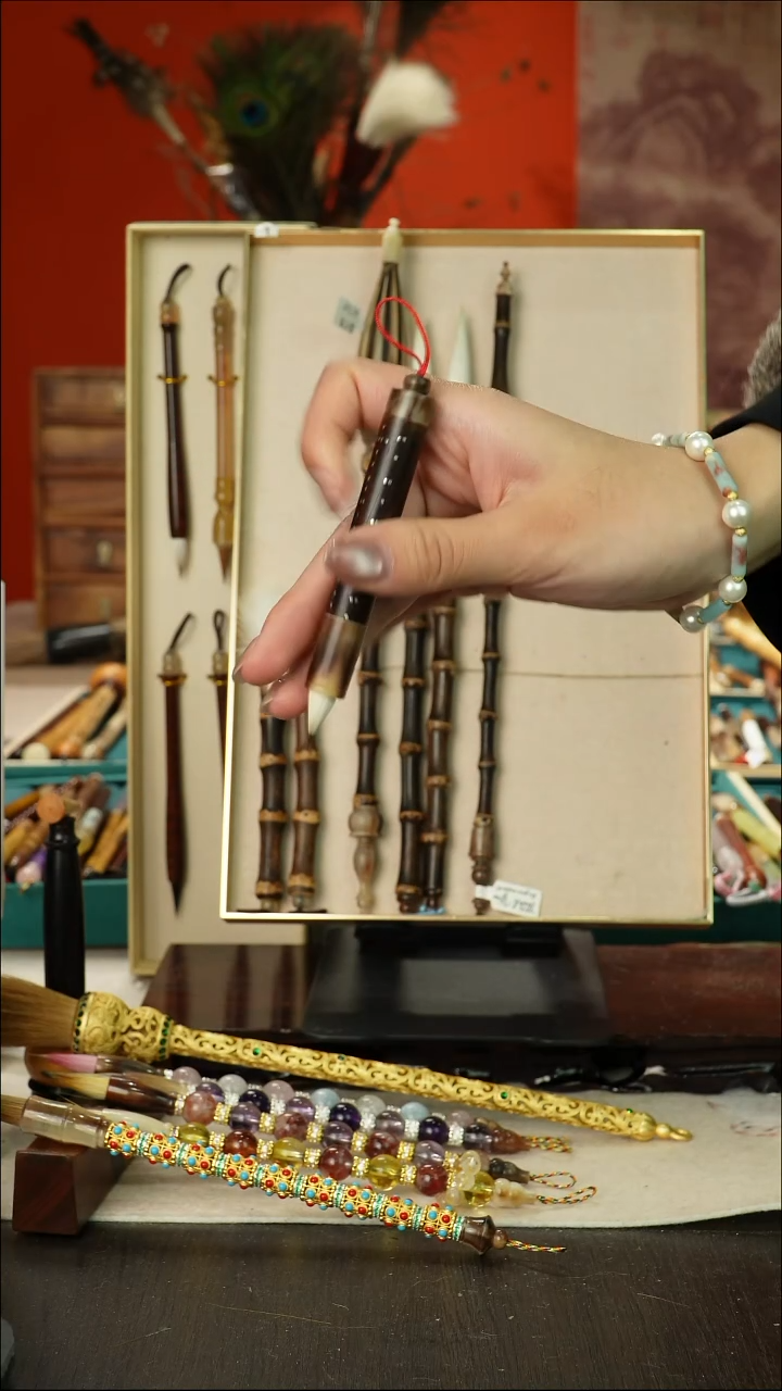 418号闪孤品高货毛笔链接 清水试笔 蘸墨不退