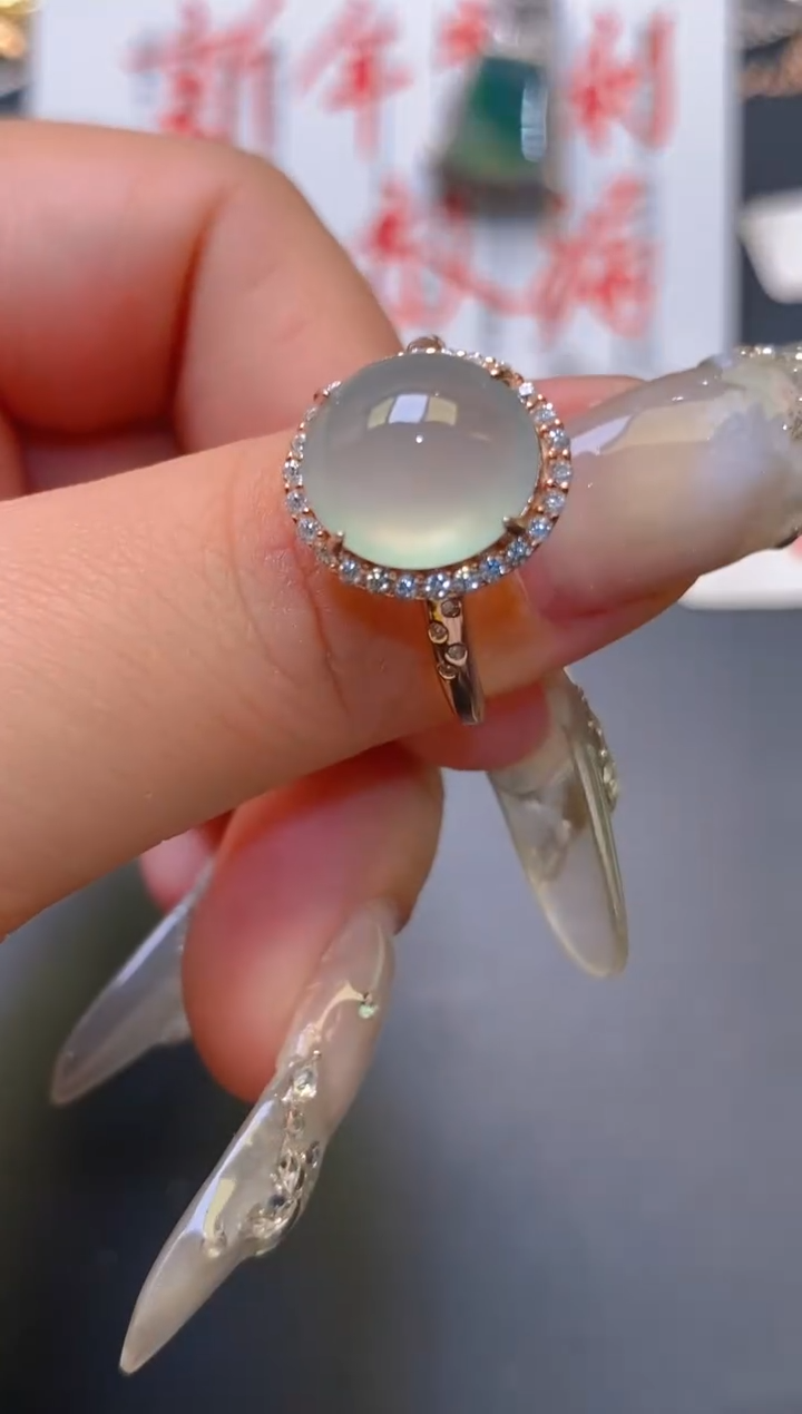 【闪购商品】翡翠耳饰银S925镶嵌天然A货翡翠1