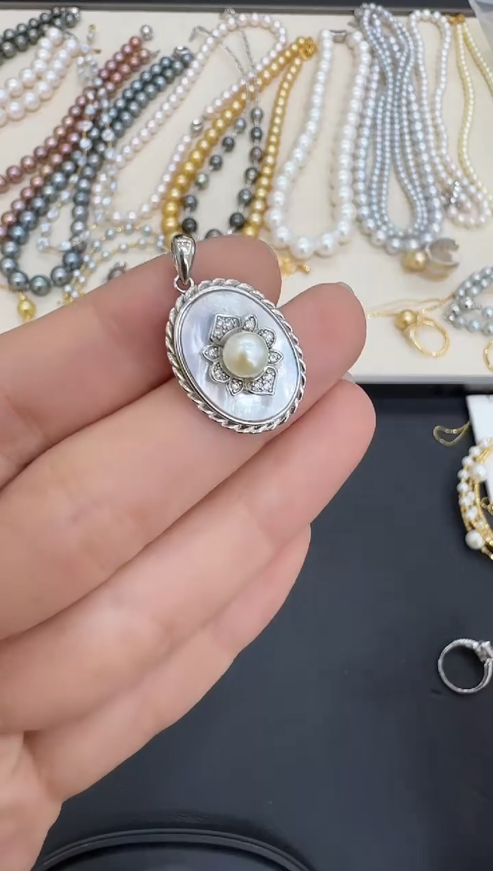 银S925镶嵌吊坠海水珍珠X1226-1227-213