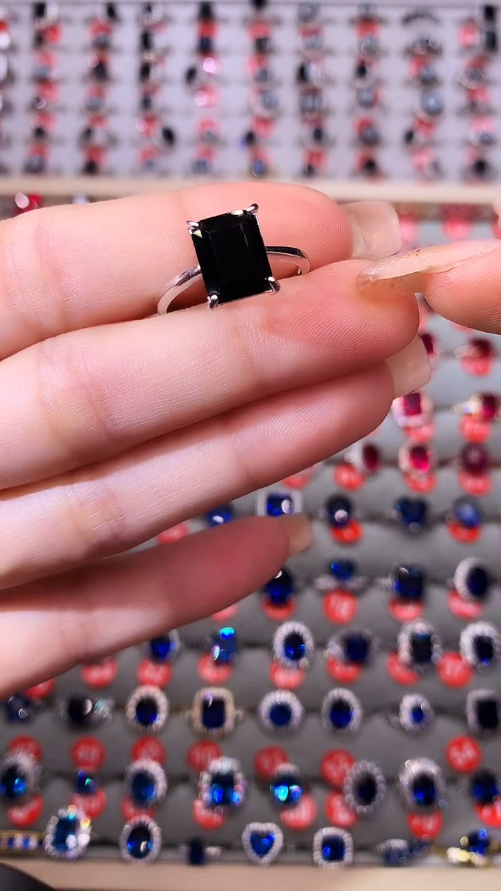 【闪购商品】蓝宝石戒指银S925镶嵌111111