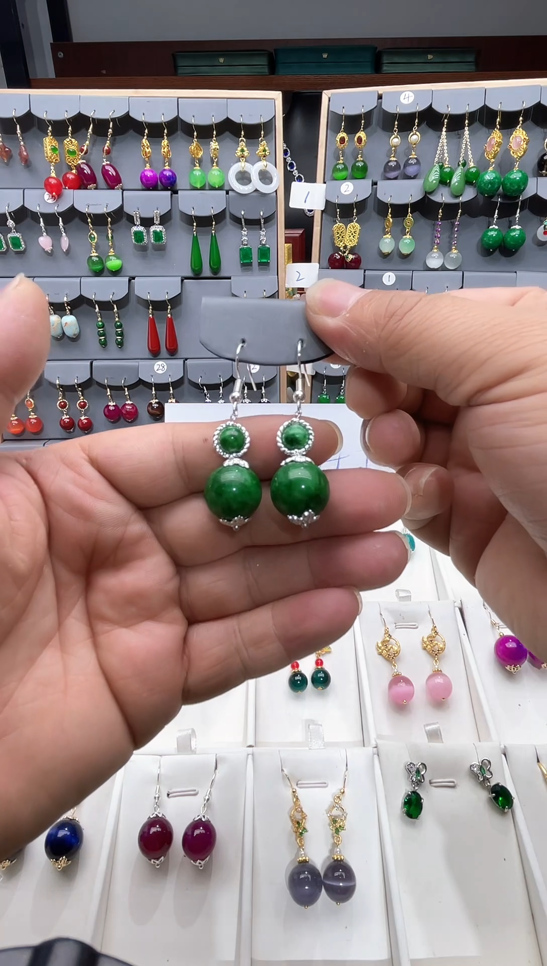 【闪购商品】翡翠耳饰银S925镶嵌时尚耳饰111