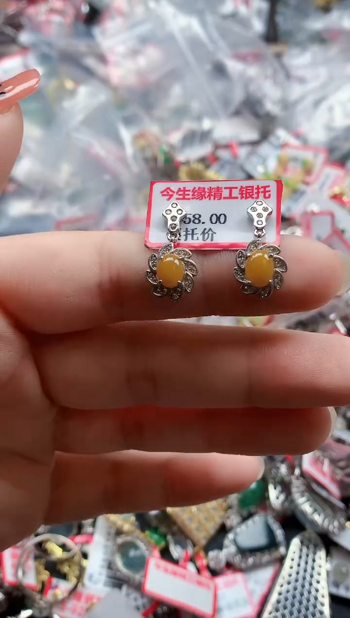 银S925镶嵌戒指翡翠天然A货缅甸翡翠