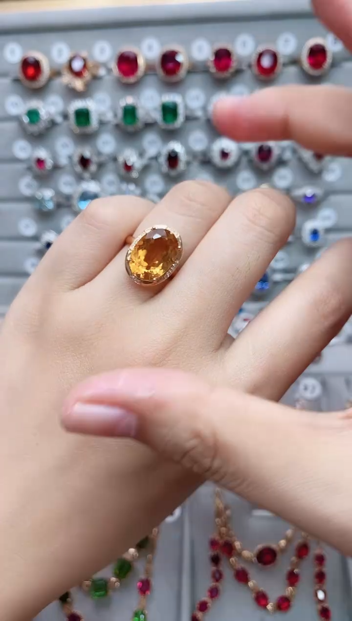 【闪购商品】水晶18K金戒指18K金镶嵌·