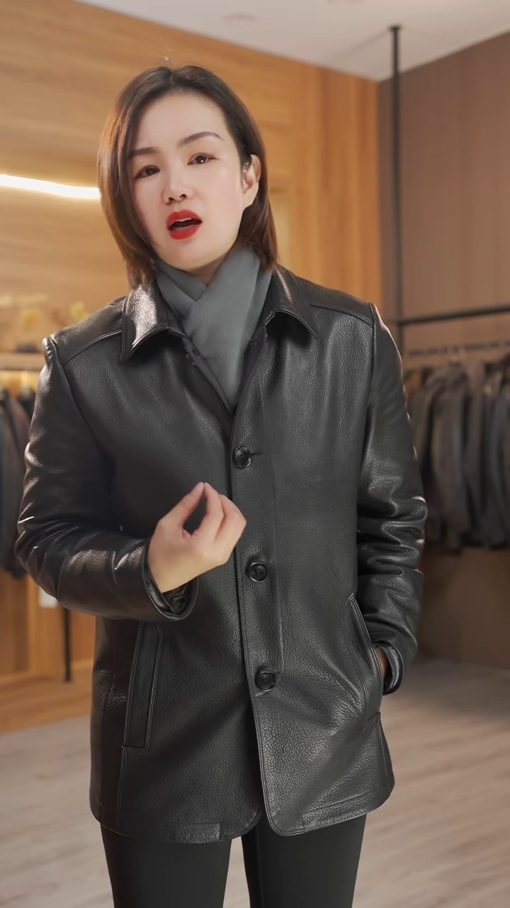  100%头层山羊皮20070加厚款（可拆卸90白鸭绒）限时福利