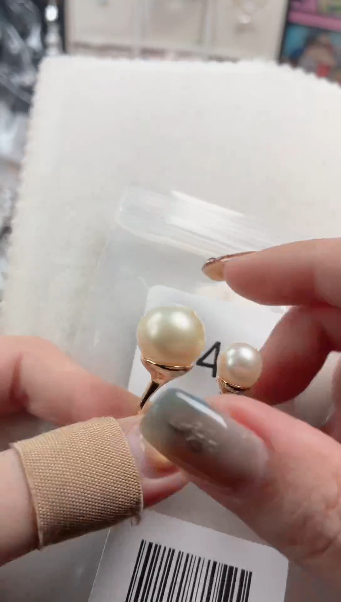 银S925镶嵌戒指海水珍珠E440