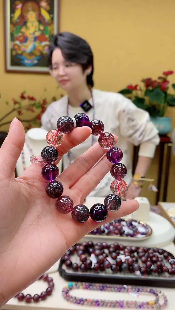 【闪购商品】水晶手串未镶嵌3/14mm黑加仑