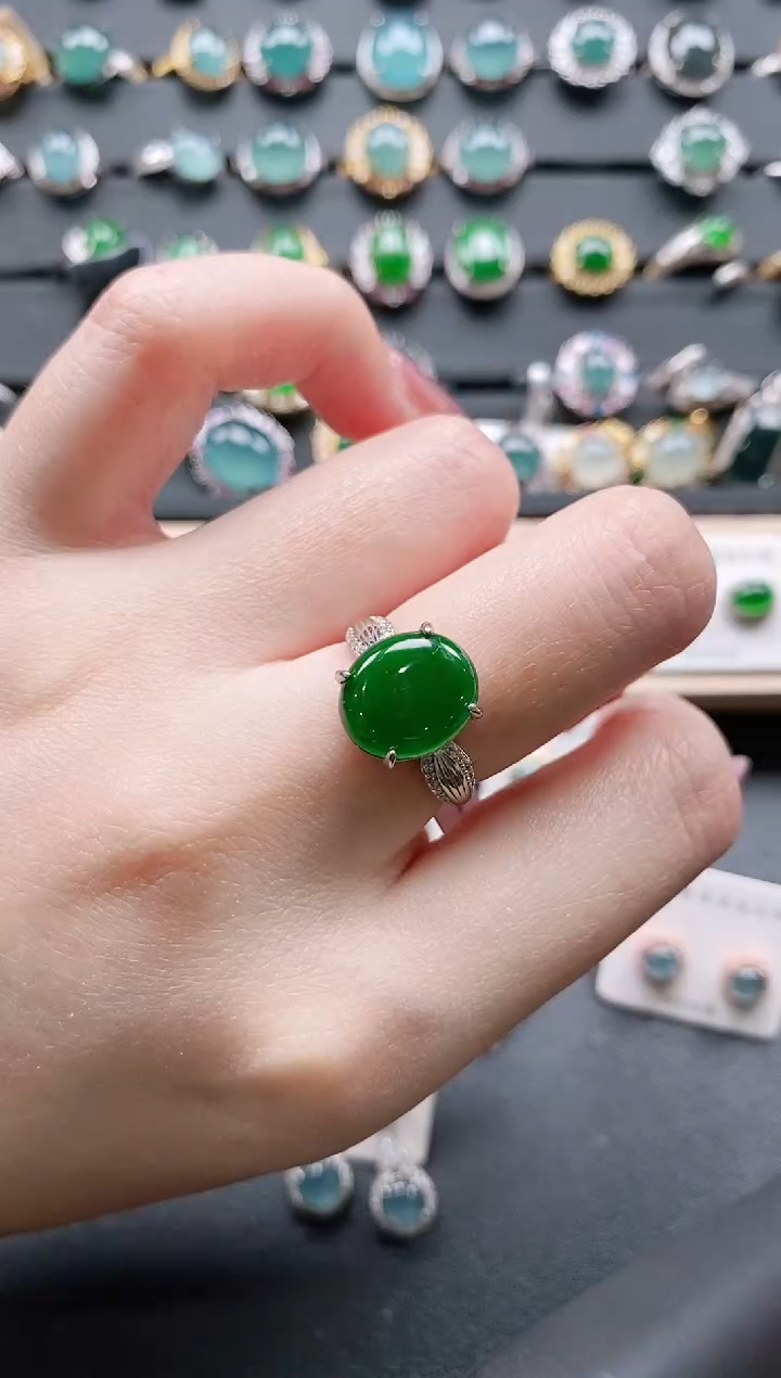 【闪购商品】翡翠戒指银S925镶嵌11111111