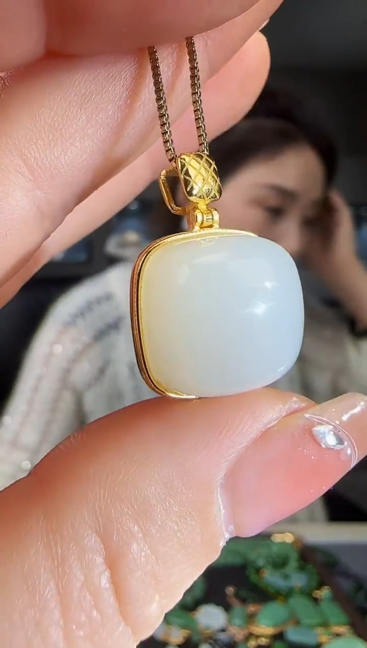 吊坠(不含链)银S925镶嵌和田玉1