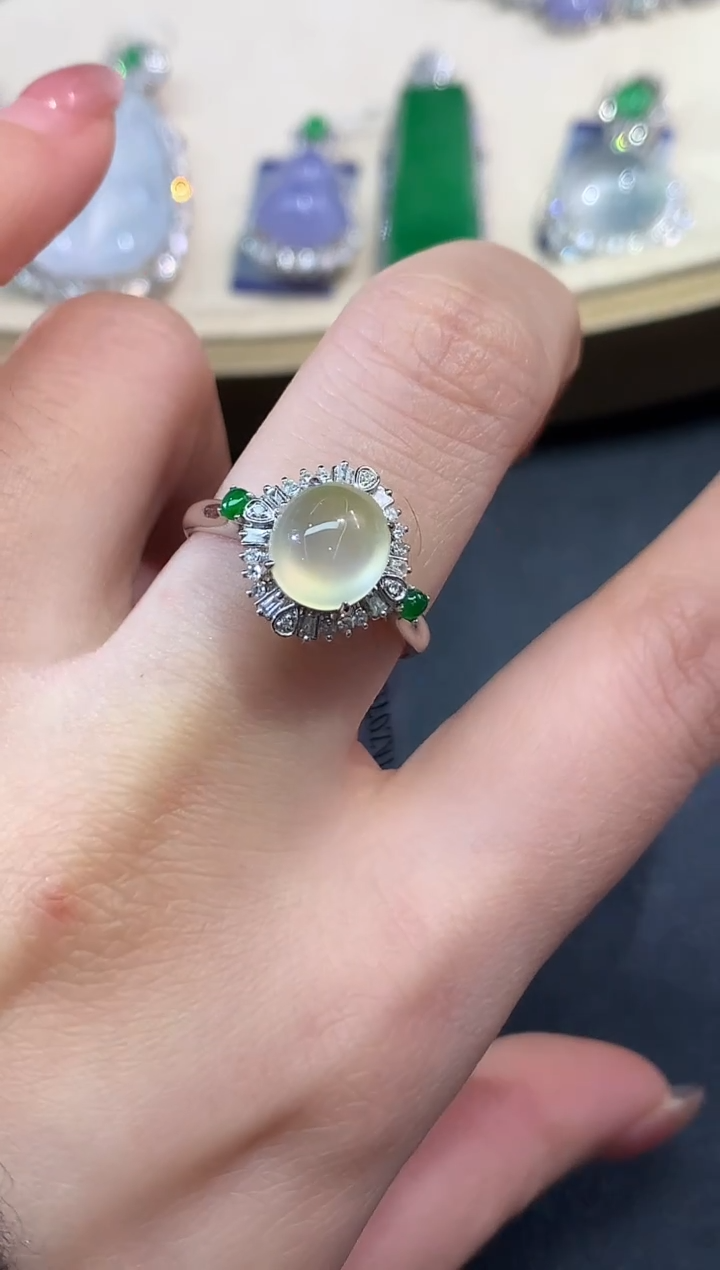 18K金镶嵌戒指翡翠A569|4800