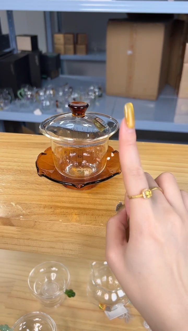 禾器 满福禾荷盖碗琥珀