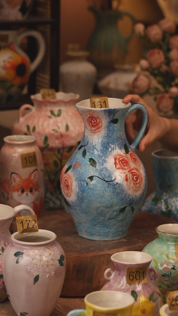 陶瓷161景德镇设计师手作花器摆件侘寂风