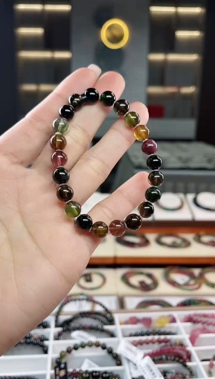 未镶嵌老矿碧玺单圈手串8mm+碧玺多样性发一条T