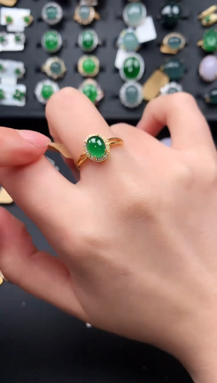 【闪购商品】翡翠戒指银S925镶嵌5141