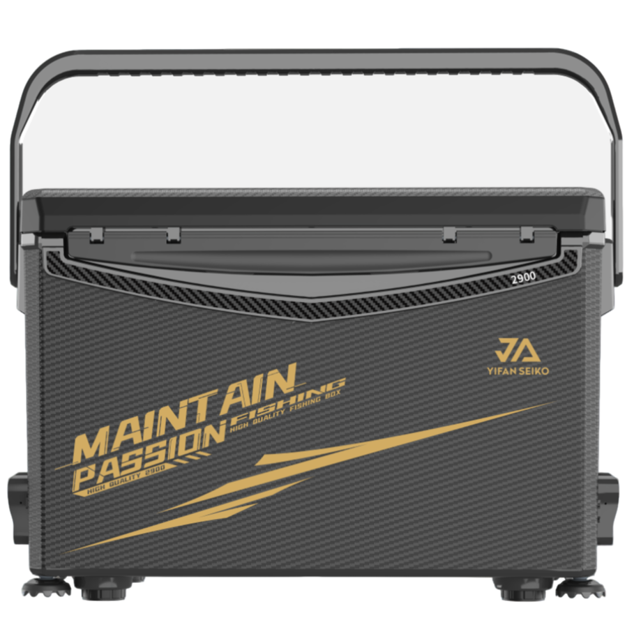 一帆精工新款29升六面聚氨酯发泡防刮磨砂钓箱超轻超硬四脚升降