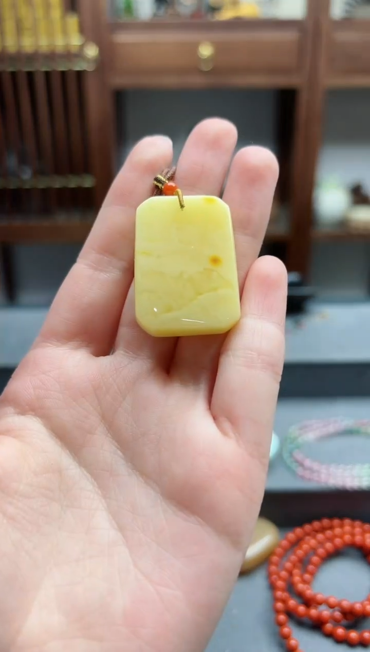 【闪购商品】蜜蜡裸石未镶嵌蜜蜡无事牌 GW