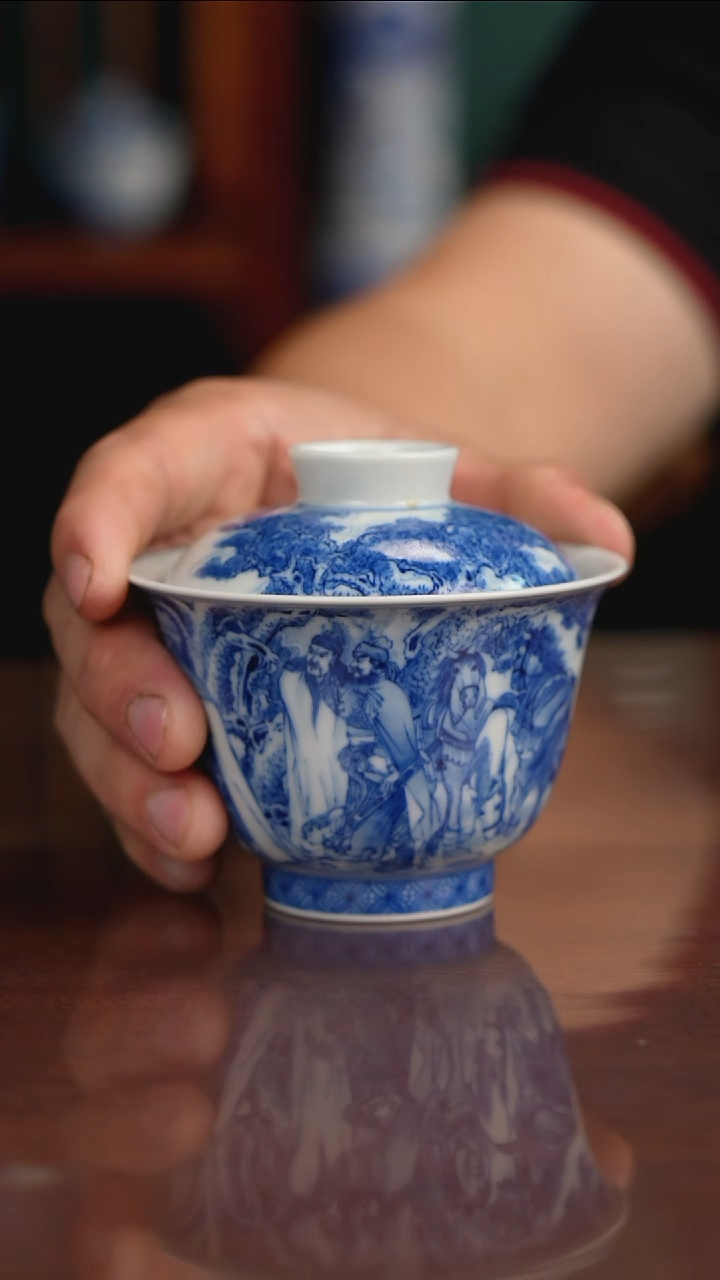 晓竹窑青花三顾茅庐