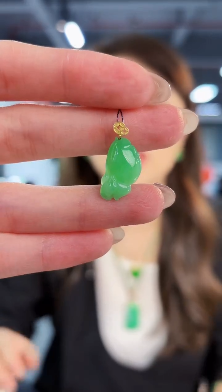 【闪购商品】翡翠颈饰18K金镶嵌缅料A货/支持复检/一件