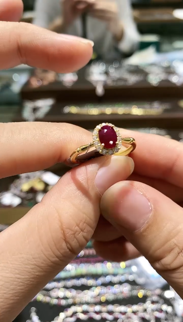 【闪购商品】红宝石戒指银S925镶嵌戒指