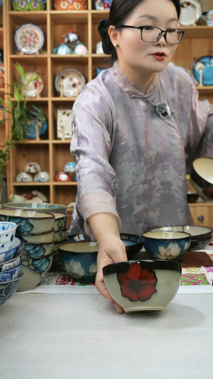 瓷片小可陶瓷高温瓷一组米饭碗10只