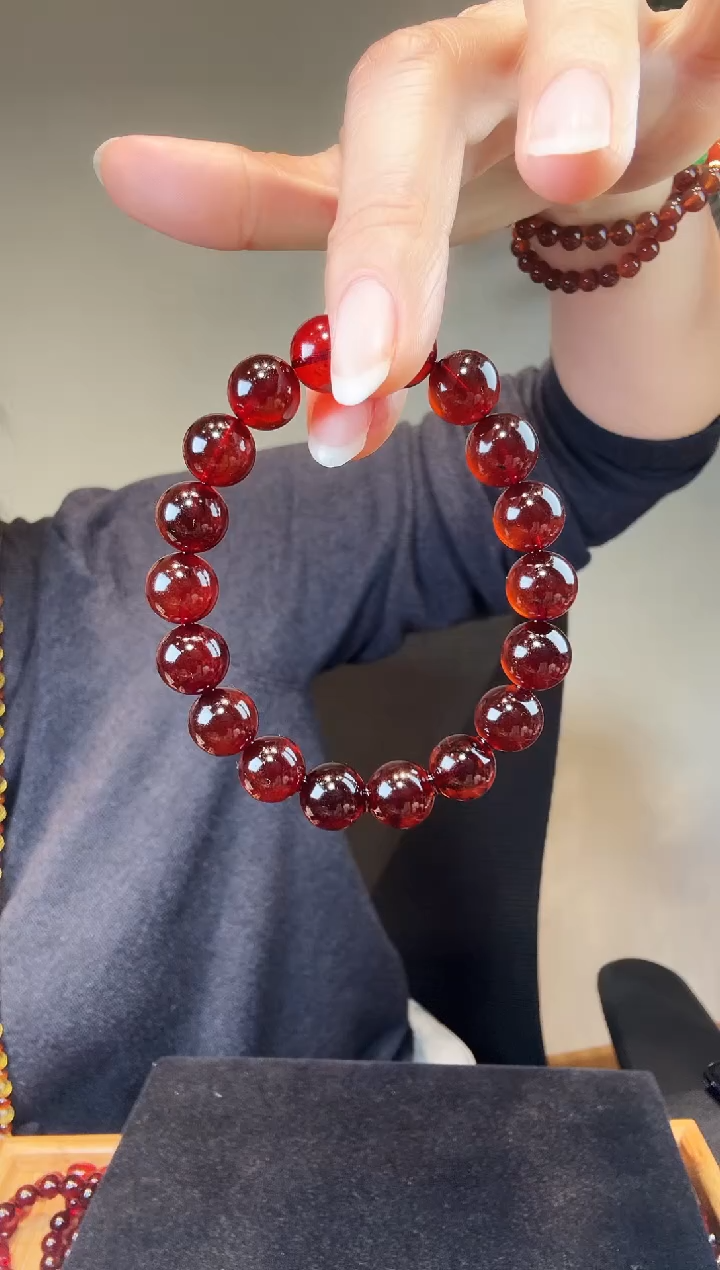 手链琥珀未镶嵌讷**行血珀手串