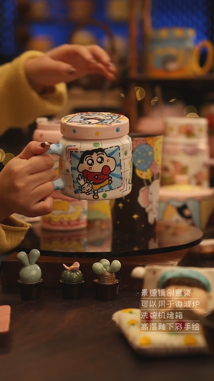 陶瓷景德镇可爱陶瓷釉下彩绘设计师款