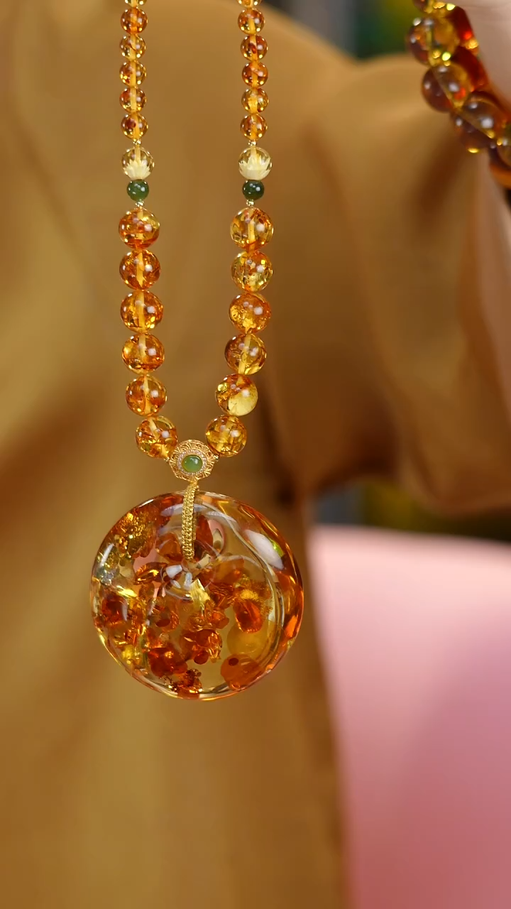 琥珀（花珀）项链未镶嵌福利