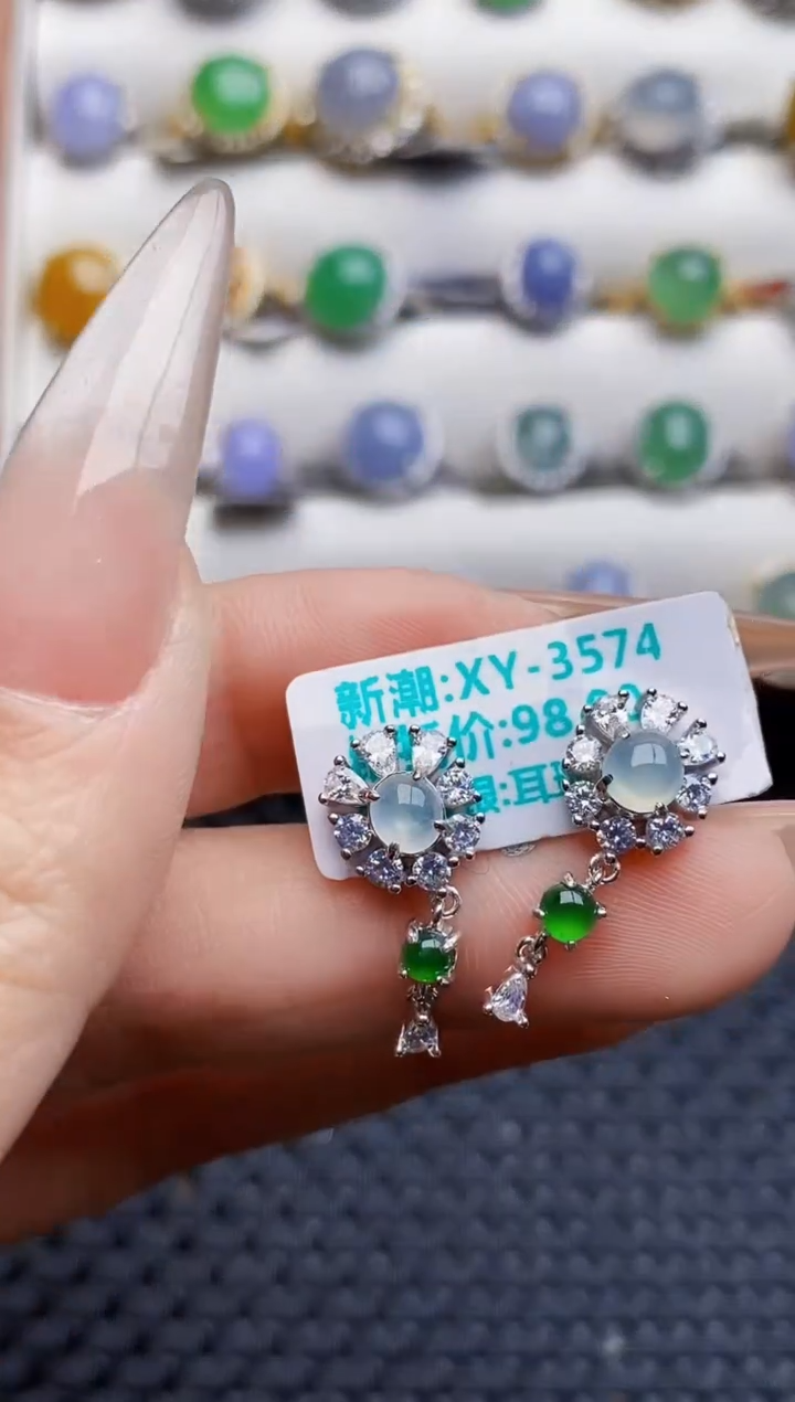 银S925镶嵌戒指翡翠2097