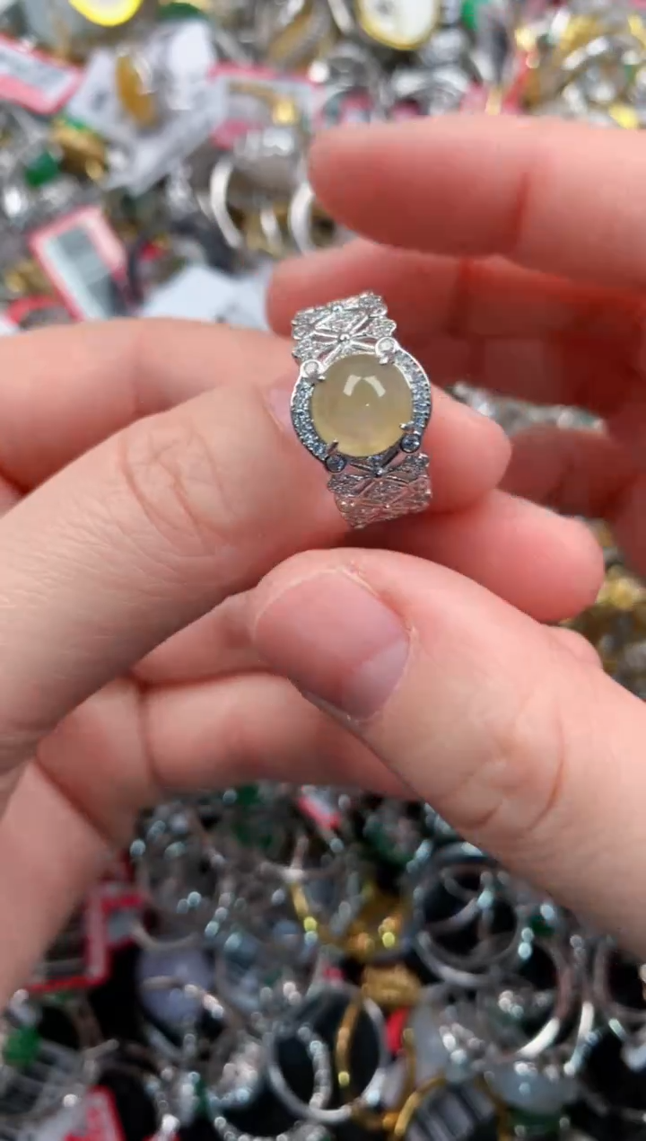 银S925镶嵌戒指翡翠111   3