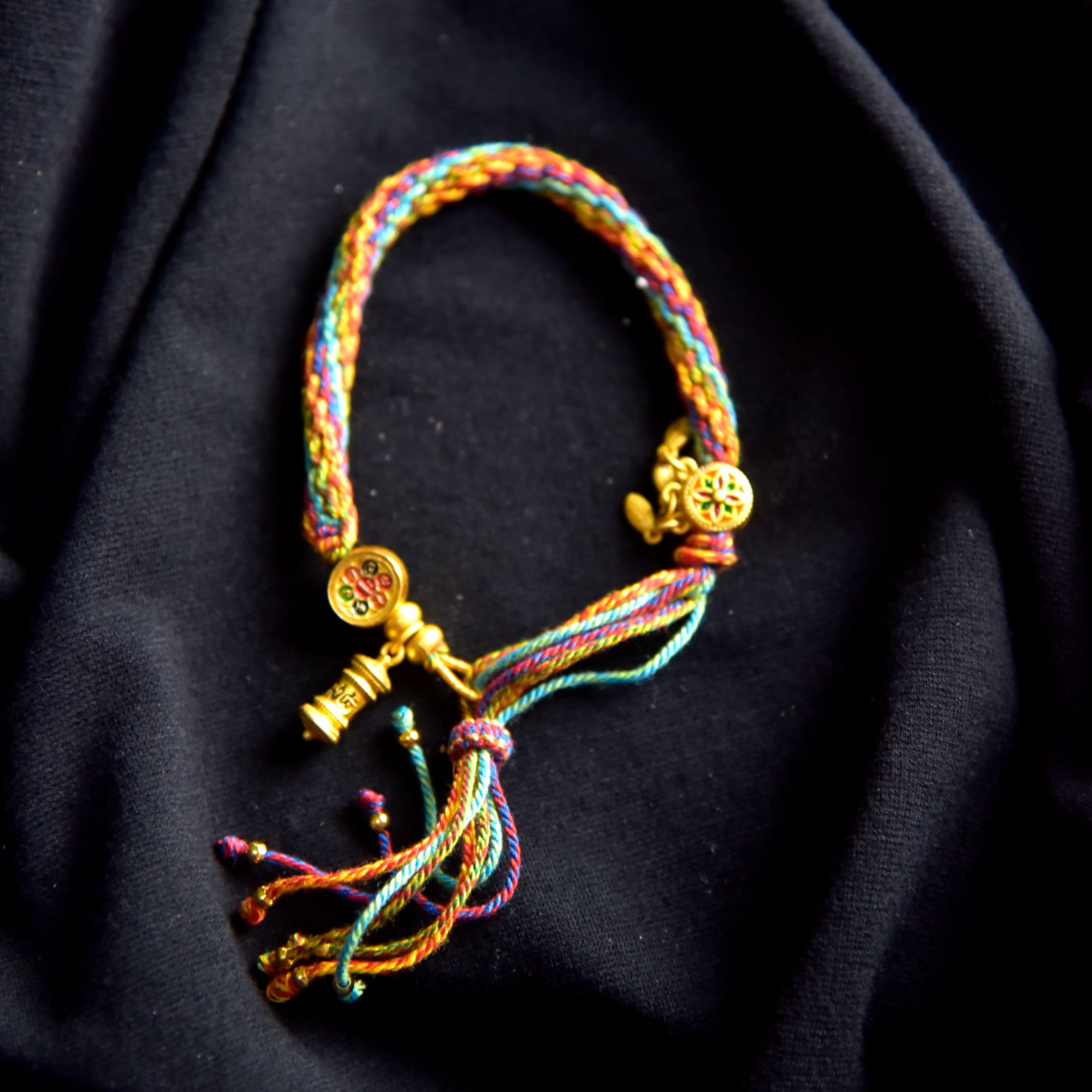 手链 唐卡手链藏式手工编织棉线纯手工