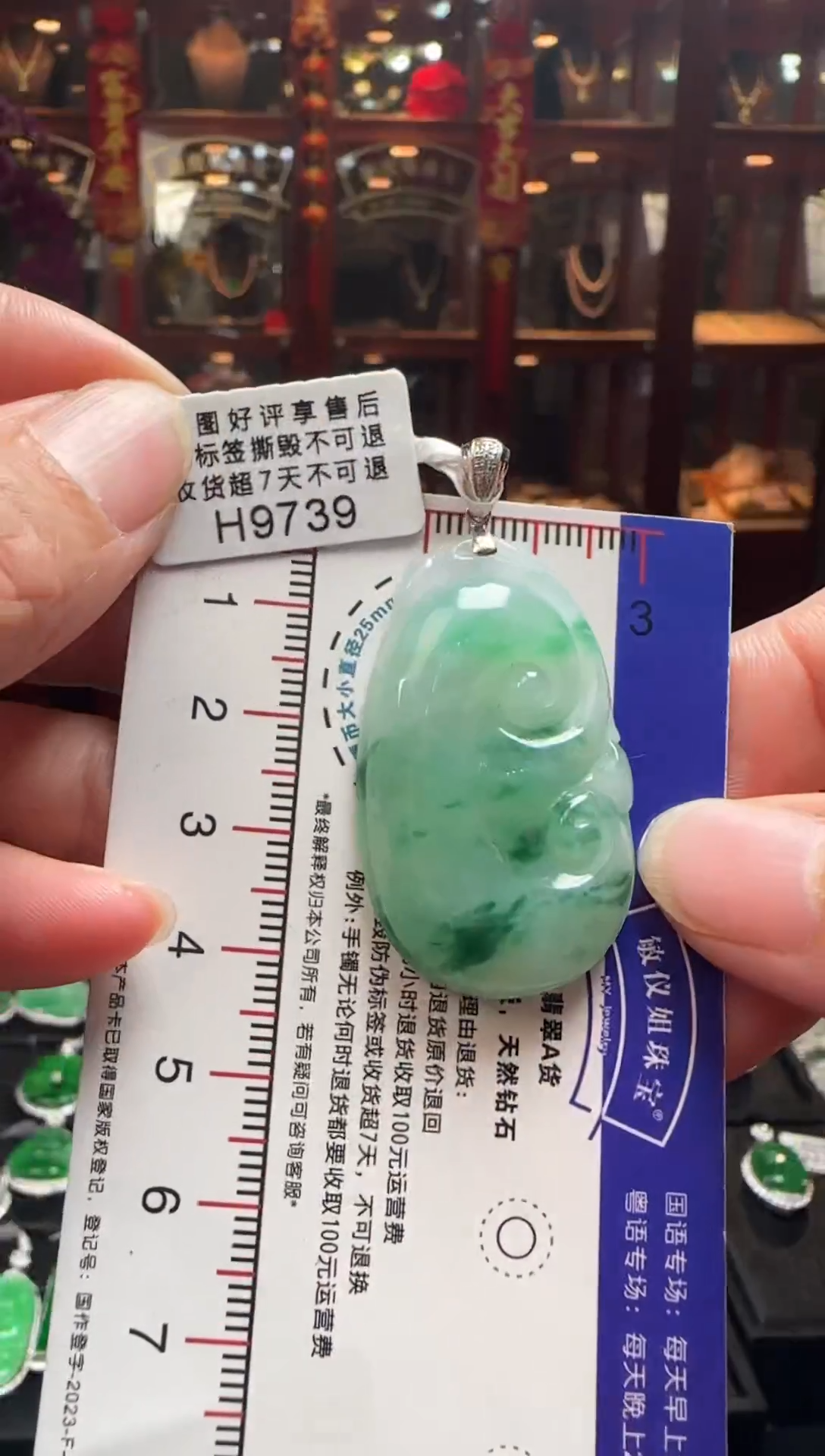 【闪购商品】翡翠颈饰18K金镶嵌H9739如意