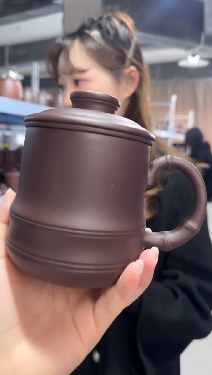 【闪购商品】紫砂盖杯紫砂盖杯老紫竹节