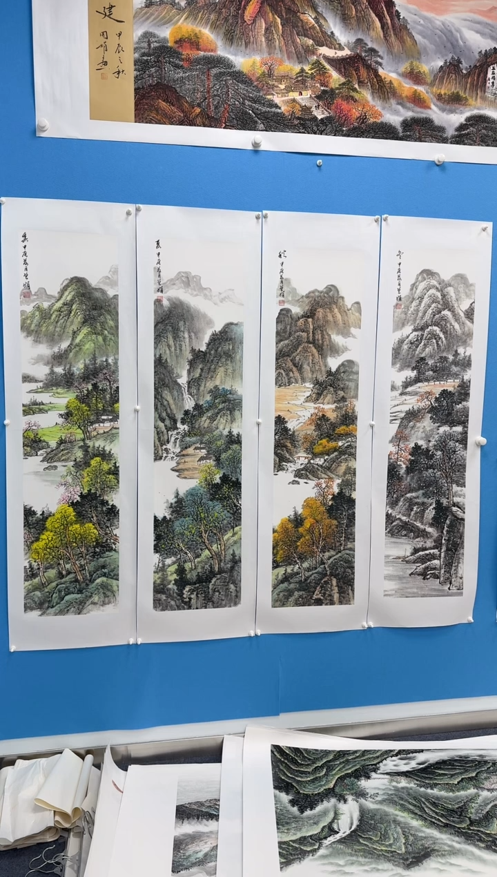 国画东墙春夏秋冬同类型随机