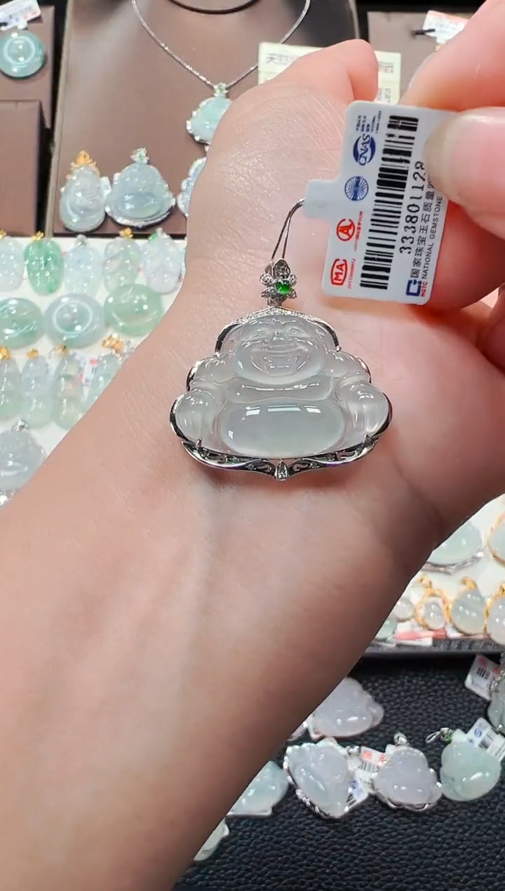 【闪购商品】翡翠吊坠(不含链)18K金镶嵌佛公吊坠128