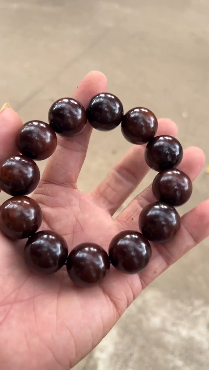 黄花梨/降香黄檀海南黄花梨帝王紫麦穗纹2.0手串（50克+）