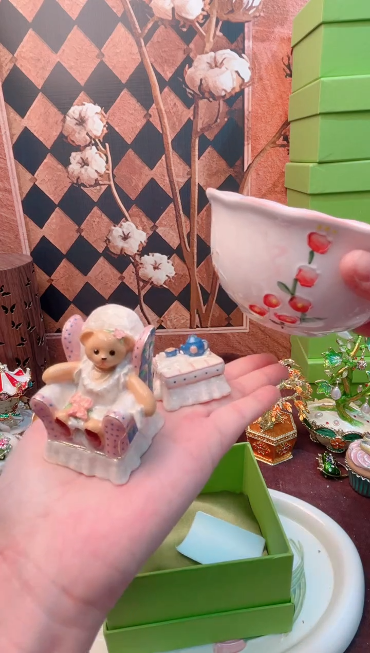 锌合金珐琅彩首饰盒摆件默认微瑕不退不换～