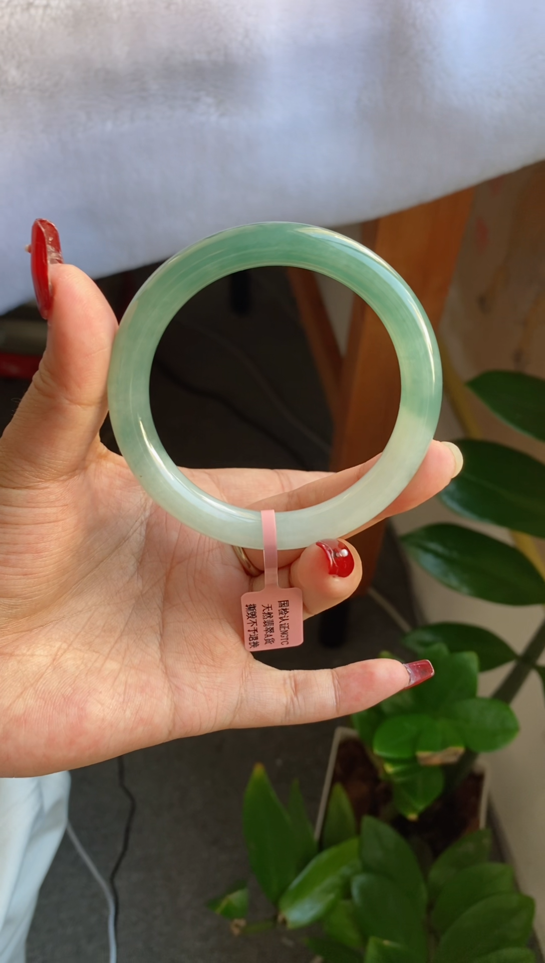 【闪购商品】翡翠手镯未镶嵌（必买 特色冰胶半山水）圆条22号