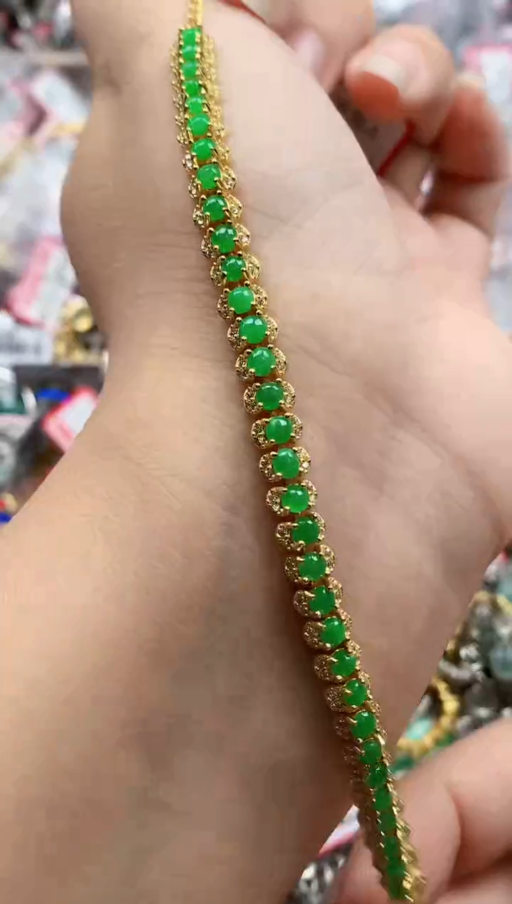 银S925镶嵌戒指翡翠天然A货缅甸翡翠