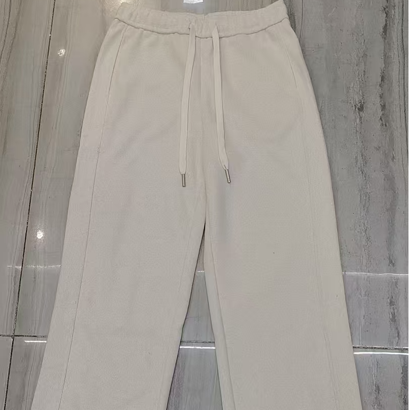茹茹时装米白纯色羊绒裤