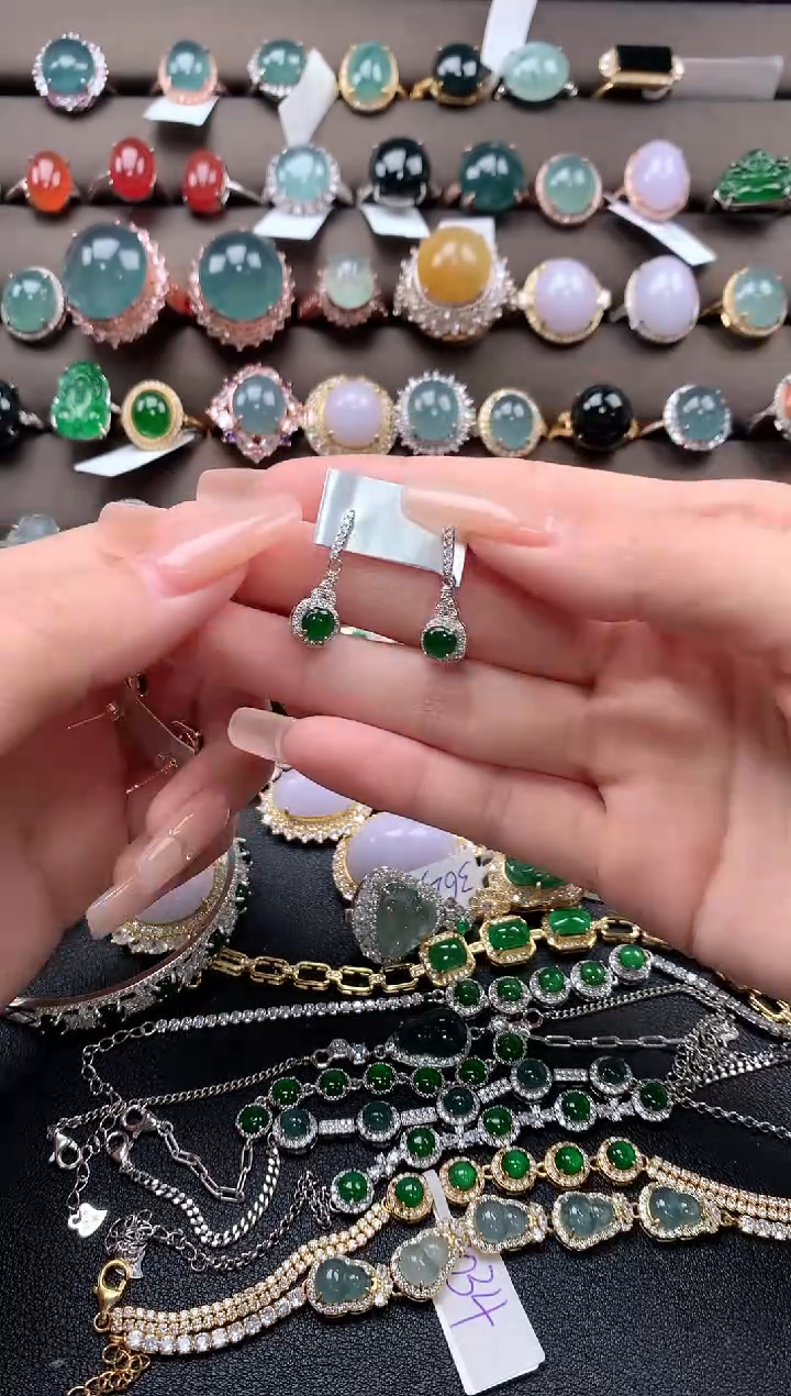 【闪购商品】翡翠戒指银S925镶嵌43243432